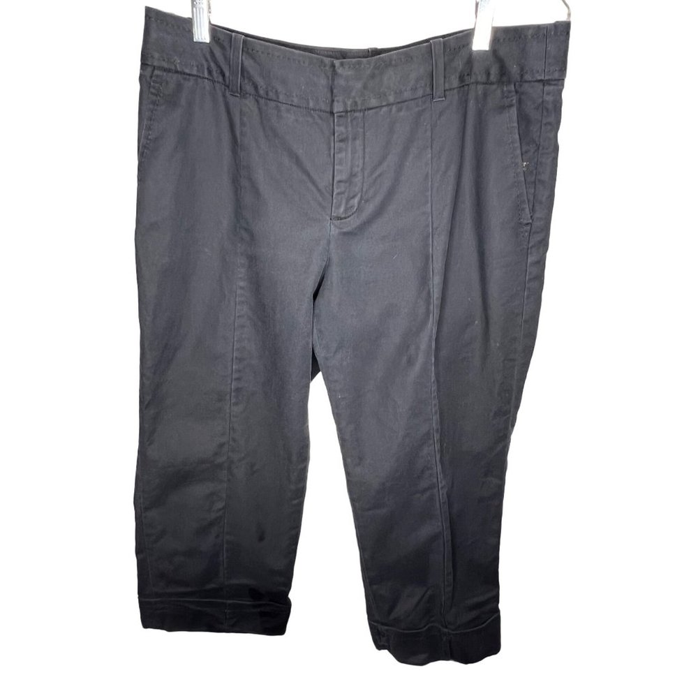Banana republic Martin fit size 14 black capris cuffed 4 pockets flaw